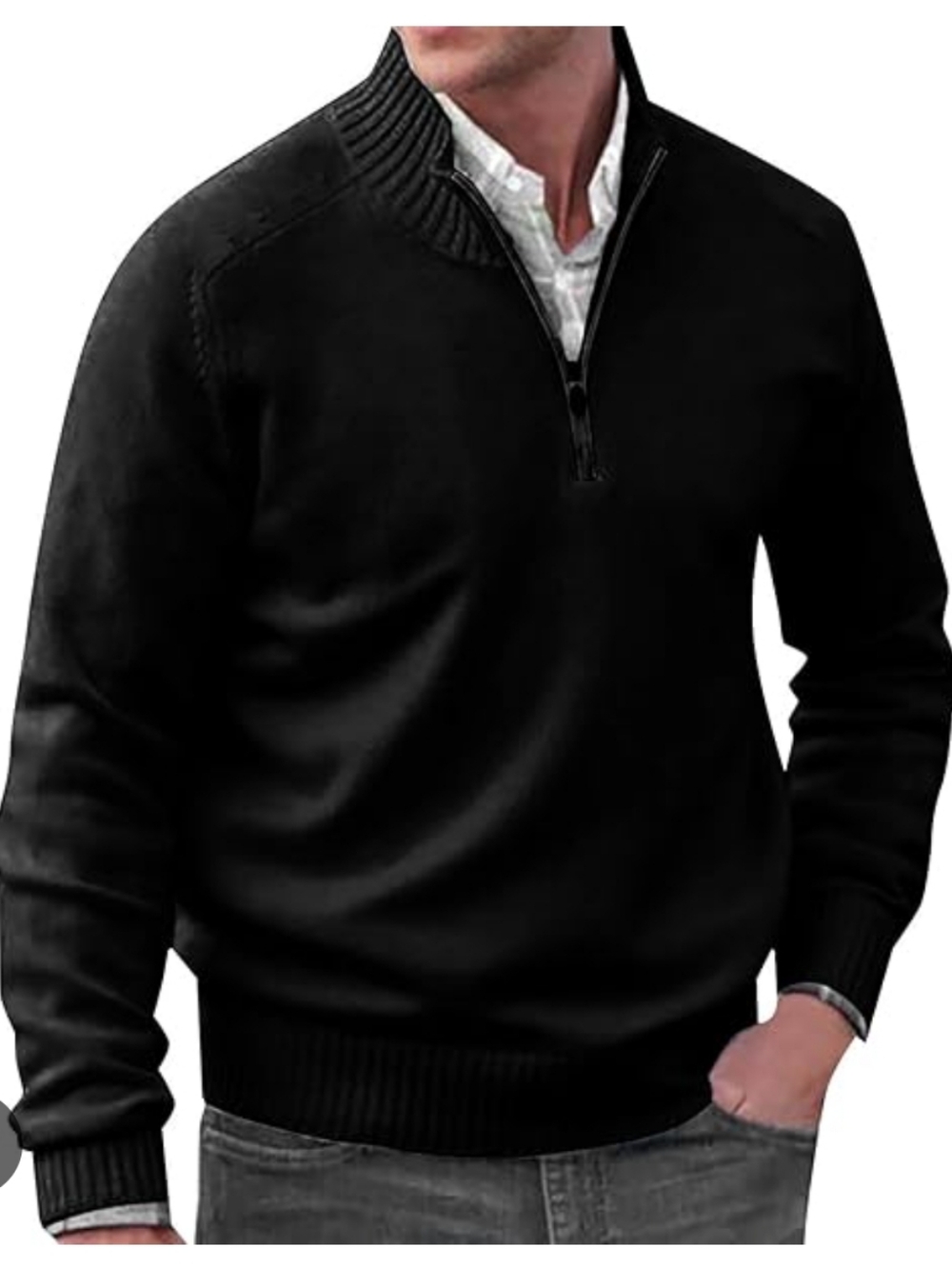 Oscar De La Renta Mens Quarter-Zip Sweater